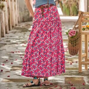 Sundance Iberia Geo Peasant Maxi Skirt Petite XS